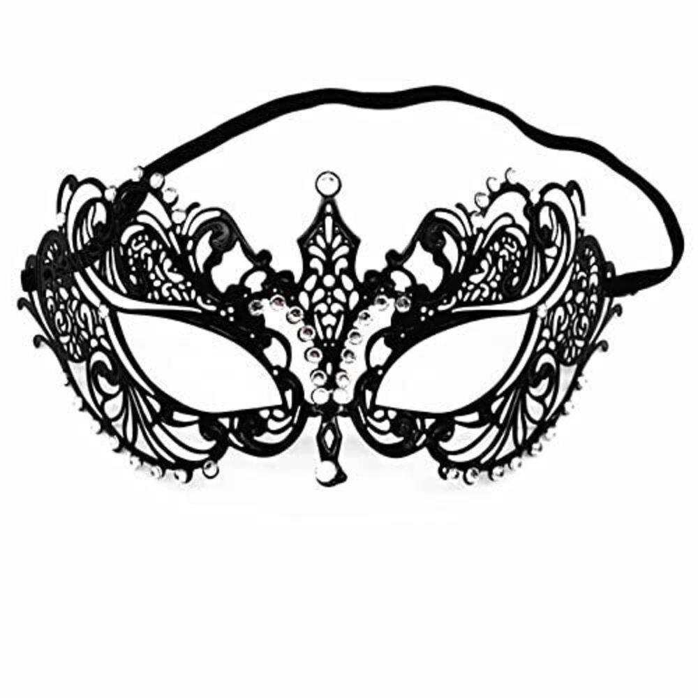 8585 Masquerade Mask Metal Mask Shiny Rhinestone Venetian Party Prom Ball
